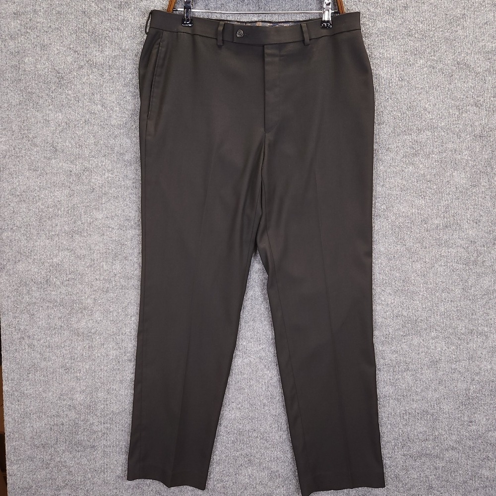 Ralph Lauren Pants Men's Size 34x32 Black Flat Front Dress Pants‎